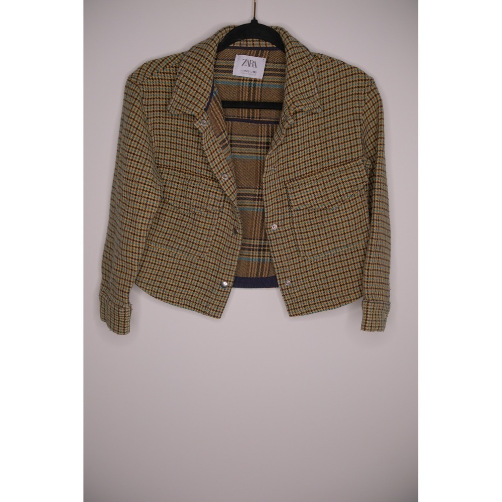 Zara Kids Plaid Button Front‎ Jacket Size 11-12 Years CM 152